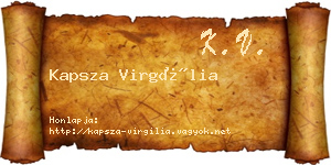Kapsza Virgília névjegykártya